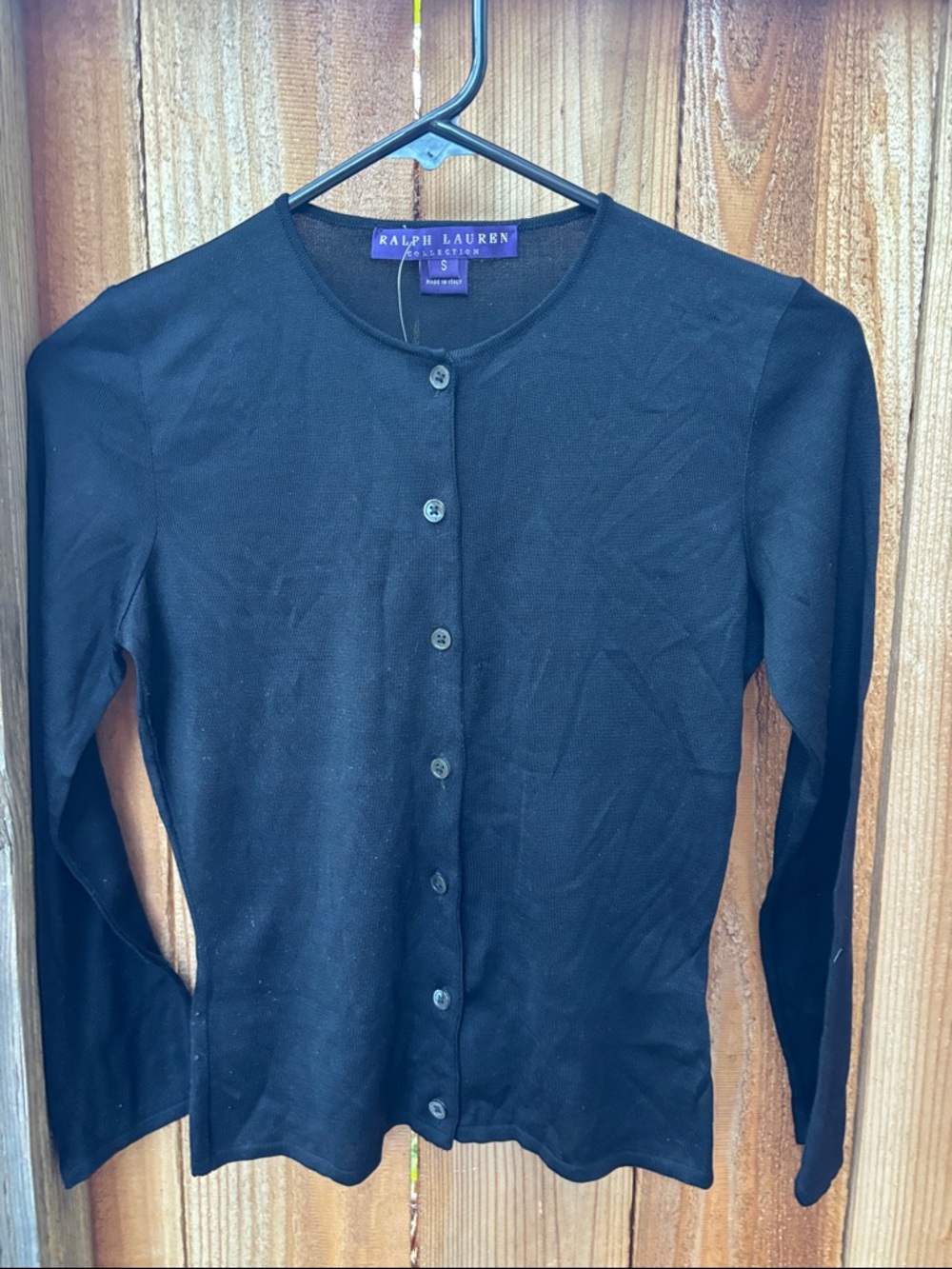 NWT Ralph Lauren Collection, Original sample, Black Button-Up Silk Cardigan